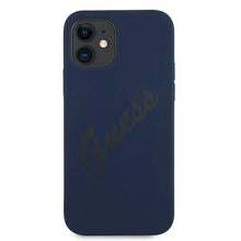 Заредете изображение във визуализатора на галерията – Guess GUHCP12SLSVSBL iPhone 12 mini 5,4" niebieski/blue hardcase Script Vintage - TopMag
