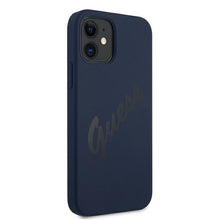 Заредете изображение във визуализатора на галерията – Guess GUHCP12SLSVSBL iPhone 12 mini 5,4" niebieski/blue hardcase Script Vintage - TopMag
