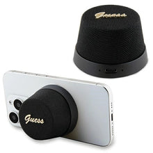 Заредете изображение във визуализатора на галерията – Guess Magnetic Script Metal Bluetooth speaker - black
