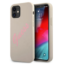 Заредете изображение във визуализатора на галерията – Guess GUHCP12SLSVSGP iPhone 12 mini 5,4" szaro różowy/grey pink hardcase Silicone Vintage - TopMag

