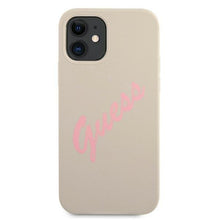Заредете изображение във визуализатора на галерията – Guess GUHCP12SLSVSGP iPhone 12 mini 5,4" szaro różowy/grey pink hardcase Silicone Vintage - TopMag
