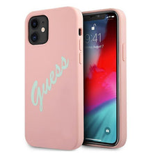 Заредете изображение във визуализатора на галерията – Guess GUHCP12SLSVSPG iPhone 12 mini 5,4" różowo zielony/green pink hardcase Silicone Vintage - TopMag
