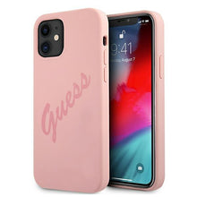 Заредете изображение във визуализатора на галерията – Guess GUHCP12SLSVSPI iPhone 12 mini 5,4" różowy/pink hardcase Script Vintage - TopMag
