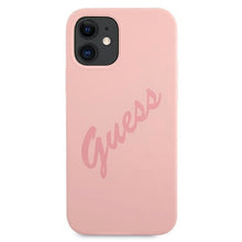 Заредете изображение във визуализатора на галерията – Guess GUHCP12SLSVSPI iPhone 12 mini 5,4" różowy/pink hardcase Script Vintage - TopMag
