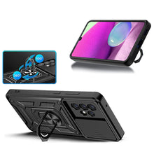 Заредете изображение във визуализатора на галерията – Hybrid Armor Camshield case for Samsung Galaxy A23 5G armored case with camera cover black
