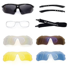 Заредете изображение във визуализатора на галерията – Wozinsky polarized cycling sunglasses sunglasses with lenses set + correction cup black (WSG-B01) - TopMag
