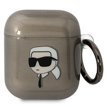 Заредете изображение във визуализатора на галерията – Karl Lagerfeld KLA2HNIKTCK AirPods 1/2 cover black/black Karl`s Head
