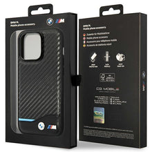 Заредете изображение във визуализатора на галерията – Case BMW BMHMP14X22NBCK iPhone 14 Pro Max 6.7" black/black Carbon MagSafe
