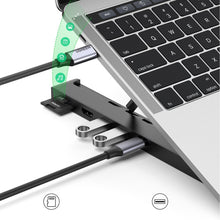 Заредете изображение във визуализатора на галерията – Ugreen X-Kit foldable laptop stand HUB USB Type C - 2x USB 3.2 Gen 1 / HDMI 4K 30 Hz 3D / SD and microSD card reader black (80551) - TopMag
