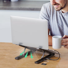 Заредете изображение във визуализатора на галерията – Ugreen X-Kit foldable laptop stand HUB USB Type C - 2x USB 3.2 Gen 1 / HDMI 4K 30 Hz 3D / SD and microSD card reader black (80551) - TopMag
