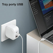 Заредете изображение във визуализатора на галерията – UNIQ Ład. siec. Verge Pro 66W Gan USB-C biały/cloud white - TopMag
