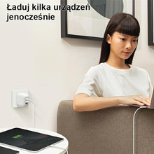 Заредете изображение във визуализатора на галерията – UNIQ Ład. siec. Verge Pro 66W Gan USB-C biały/cloud white - TopMag
