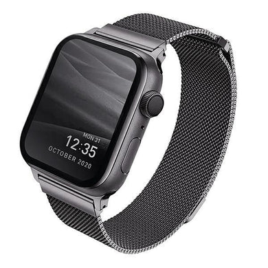 UNIQ pasek Dante Apple Watch Series 4/5/6/7/8/SE/SE2 38/40/41mm Stainless Steel grafitowy/graphite - TopMag