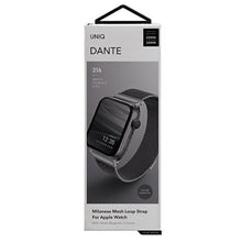 Заредете изображение във визуализатора на галерията – UNIQ pasek Dante Apple Watch Series 4/5/6/7/8/SE/SE2 38/40/41mm Stainless Steel grafitowy/graphite - TopMag
