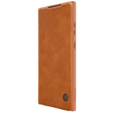 Заредете изображение във визуализатора на галерията – Nillkin Qin Leather Pro Case for Samsung Galaxy S23 Ultra Cover with Flip Camera Cover Brown
