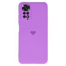 Заредете изображение във визуализатора на галерията – Vennus Silicone Heart Case for Xiaomi Redmi Note 11/Note 11S design 1 purple

