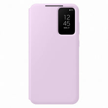 Заредете изображение във визуализатора на галерията – Samsung Smart View Wallet Case for Samsung Galaxy S23+ Cover with Smart Flip Window Card Wallet Lilac (EF-ZS916CVEGWW)
