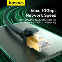 Заредете изображение във визуализатора на галерията – Baseus fast network cable RJ-45 cat.8 40Gbps 1m round - black
