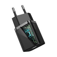 Заредете изображение във визуализатора на галерията – Baseus Super Si 1C fast wall charger USB Type C 20 W Power Delivery black (CCSUP-B01) - TopMag
