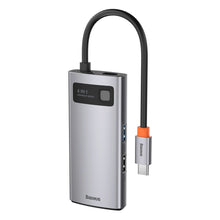 Заредете изображение във визуализатора на галерията – Baseus Metal Gleam 4in1 multifunctional HUB USB Type C - USB Type C Power Delivery 100 W / HDMI 4K 30 Hz / 1x USB 3.2 Gen 1 / 1x USB 2.0 (CAHUB-CY0G) - TopMag
