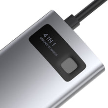 Заредете изображение във визуализатора на галерията – Baseus Metal Gleam 4in1 multifunctional HUB USB Type C - USB Type C Power Delivery 100 W / HDMI 4K 30 Hz / 1x USB 3.2 Gen 1 / 1x USB 2.0 (CAHUB-CY0G) - TopMag
