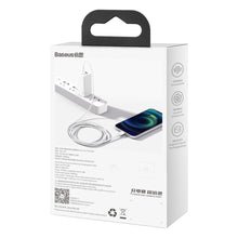 Заредете изображение във визуализатора на галерията – Baseus Superior Cable USB Type C - Lightning Power Delivery 20 W 1,5 m White (CATLYS-B02) - TopMag
