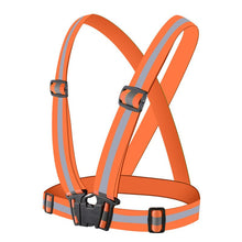 Заредете изображение във визуализатора на галерията – Unisex Adjustable Reflective Safety Harness Vest Orange - TopMag

