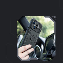Заредете изображение във визуализатора на галерията – Nillkin CamShield Armor Pro Magnetic Case iPhone 14 Magnetic MagSafe Cover with Camera Cover Dark Green
