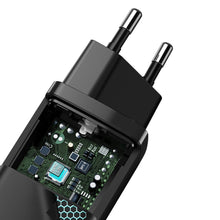 Заредете изображение във визуализатора на галерията – Baseus GaN2 Lite Fast 65W USB / USB Type C Quick Charge 3.0 Power Delivery (Gallium Nitride) Black (CCGAN2L-B01) - TopMag
