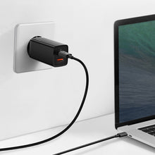 Заредете изображение във визуализатора на галерията – Baseus GaN2 Lite Fast 65W USB / USB Type C Quick Charge 3.0 Power Delivery (Gallium Nitride) Black (CCGAN2L-B01) - TopMag
