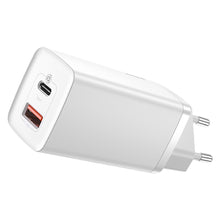 Заредете изображение във визуализатора на галерията – Baseus GaN2 Lite Fast 65W USB / USB Type C Quick Charge 3.0 Power Delivery (Gallium Nitride) white (CCGAN2L-B02) - TopMag
