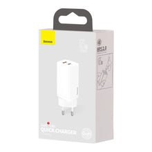 Заредете изображение във визуализатора на галерията – Baseus GaN2 Lite Fast 65W USB / USB Type C Quick Charge 3.0 Power Delivery (Gallium Nitride) white (CCGAN2L-B02) - TopMag
