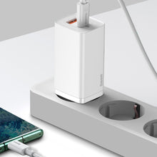 Заредете изображение във визуализатора на галерията – Baseus GaN2 Lite Fast 65W USB / USB Type C Quick Charge 3.0 Power Delivery (Gallium Nitride) white (CCGAN2L-B02) - TopMag
