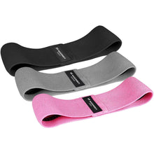 Заредете изображение във визуализатора на галерията – Wozinsky Set of 3x Fabric Resistance Bands Resistance Mini Band for Yoga Crossfit Fitness (WFB-01) - TopMag
