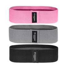 Заредете изображение във визуализатора на галерията – Wozinsky Set of 3x Fabric Resistance Bands Resistance Mini Band for Yoga Crossfit Fitness (WFB-01) - TopMag
