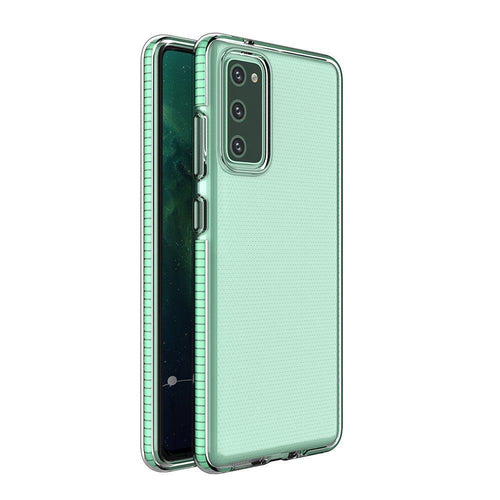 Spring Case clear TPU gel protective cover with colorful frame for Samsung Galaxy A72 4G mint - TopMag
