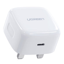 Заредете изображение във визуализатора на галерията – Ugreen USB wall charger Type C Power Delivery 3.0 Quick Charge 4.0 20W 3A (UK plug) white (CD137) - TopMag
