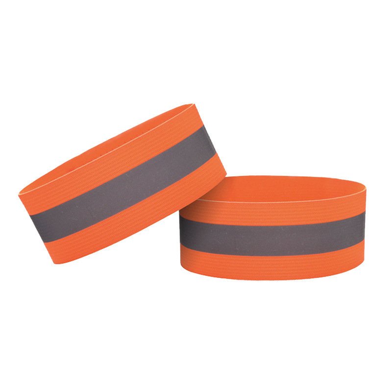 Reflective strap armband for bike running jogging velcro 4cm orange - TopMag