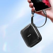 Заредете изображение във визуализатора на галерията – Joyroom powerbank 10000mAh Jelly Series 22.5W with built-in USB C cable black (JR-L002)
