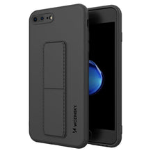 Заредете изображение във визуализатора на галерията – Wozinsky Kickstand Case silicone case with stand for iPhone 8 Plus / iPhone 7 Plus black - TopMag
