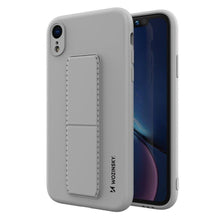 Заредете изображение във визуализатора на галерията – Wozinsky Kickstand Case silicone case with stand for iPhone XR gray - TopMag
