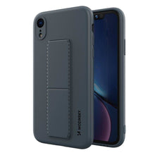 Заредете изображение във визуализатора на галерията – Wozinsky Kickstand Case silicone case with stand for iPhone XR navy blue - TopMag
