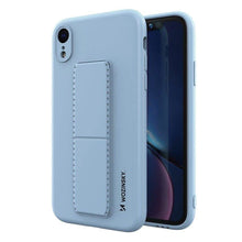 Заредете изображение във визуализатора на галерията – Wozinsky Kickstand Case silicone case with stand for iPhone XR light blue - TopMag
