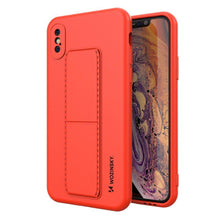 Заредете изображение във визуализатора на галерията – Wozinsky Kickstand Case iPhone XS / iPhone X red silicone cover with stand - TopMag
