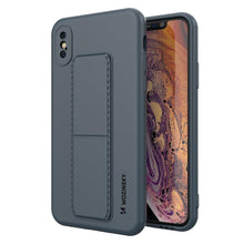 Заредете изображение във визуализатора на галерията – Wozinsky Kickstand Case silicone case with stand for iPhone XS / iPhone X navy blue - TopMag
