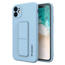 Заредете изображение във визуализатора на галерията – Wozinsky Kickstand Case silicone case with stand for iPhone XS Max light blue - TopMag

