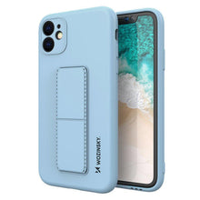 Заредете изображение във визуализатора на галерията – Wozinsky Kickstand Case silicone case with stand for iPhone 11 Pro Max light blue - TopMag
