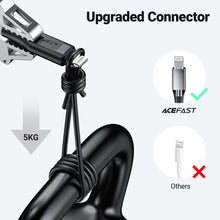 Заредете изображение във визуализатора на галерията – Acefast cable type c to lightning 8-pin mfi 3a pd30w c3-01 1,2m black
