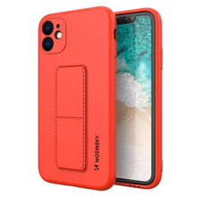 Заредете изображение във визуализатора на галерията – Wozinsky Kickstand Case silicone case with stand for iPhone 12 red - TopMag
