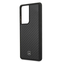 Заредете изображение във визуализатора на галерията – Original faceplate case MERCEDES MEHCS21LRCABK for SAMSUNG S21 Ultra (Dynamic Line / black carbon)
